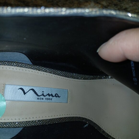 Nina Glitter Peep‑Toe Booties | Cutout Ankle Heels - Picture 5 of 7